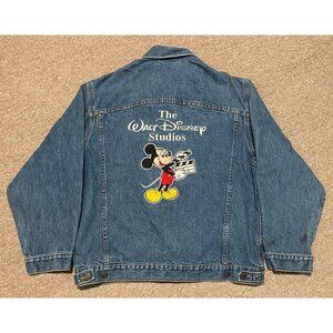 Vintage 90s Medium Disney Mickey Inc CO Mouse Embroidered Denim Trucker Jacket
